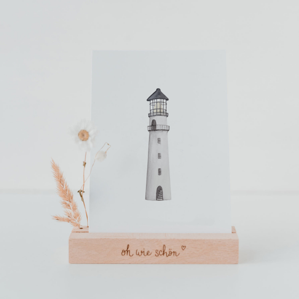 Postkarte Aquarell Leuchtturm von Eulenschnitt 